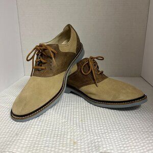Cole Haan Men’s Suede Saddle Shoes | Tan & Brown Oxford w/ Nike Air Cushion